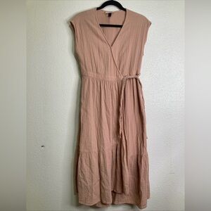 Universal Thread Tiered Gauze Dress XS Wrap Front Sleeveless Cottagecore Prairie